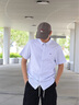TOMMY JEANS【棉麻混紡】25新款夏季男裝休閑細(xì)條紋短袖襯衫外套20894 淺藍(lán)白條紋0A8 M 曬單實(shí)拍圖