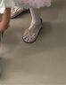 百麗童鞋夏女童涼鞋兒童時(shí)尚公主水晶鞋寶寶包頭學(xué)步鞋 粉色29碼 曬單實(shí)拍圖