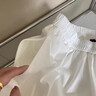 三彩大碼女裝2025春季新款松緊高腰半身裙小白裙A字藏肉胖MM 珍珠白 M 160/72B 曬單實拍圖