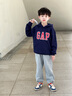 Gap男女童2025秋季新款Logo膠印抓絨套頭連帽衫兒童裝衛(wèi)衣829299 海軍藍 130 cm(8-9歲) 亞洲尺碼 曬單實拍圖