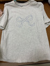 范思藍(lán)恩夏季少女蝴蝶結(jié)刺繡通勤短袖T恤女2024新款寬松簡約百搭上衣女t恤 淺灰色 M 曬單實(shí)拍圖