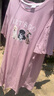 都市麗人女士睡裙女100%純棉春夏寬松舒適卡通短袖圓領(lǐng)可外穿睡衣粉色 曬單實(shí)拍圖