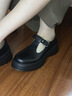 愛步（ECCO）樂福鞋女 2025新款英倫風牛皮厚底增高單鞋女 蹤跡220763 黑色22076301001 39 曬單實拍圖