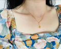 顏鑒老鳳凰黃金小金球項(xiàng)鏈女999足金有求必應(yīng)吊墜拉絲新款七夕情人節(jié) 黃金有球必應(yīng)吊墜（金重約6.38g 曬單實(shí)拍圖
