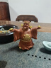茗客茶寵招財進(jìn)寶紫砂茶寵擺件茶桌茶具配件茶玩可養茶道裝飾 描金款朱泥招財財神爺 曬單實(shí)拍圖
