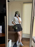 JIOESC碎花半身裙女夏季黑色蛋糕短裙新款顯瘦小個子a字裙子雪紡短裙 黑色【碎花松糕短裙】 M 碼【95-100斤】 曬單實拍圖