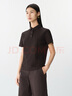 JNBY【商場(chǎng)同款】25夏新品T恤直筒polo領(lǐng)短袖5P4113360 206/深褐 M 曬單實(shí)拍圖