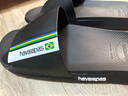 havaianas哈唯納SlideClassicBrasil 夏沙灘字母一字拖外穿拖鞋 0090-火耀黑 45-46 巴西碼 曬單實(shí)拍圖