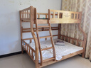 榕匠 橡膠木上下床純實(shí)木雙層床高低床男孩女孩上下鋪兒童床子母床 爬梯款+書(shū)架+5CM椰棕床墊*2 1500mm*2000mm【升級加厚】 曬單實(shí)拍圖