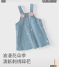 戴維貝拉兒童牛仔背帶裙春裝女童寶寶甜美裙子連衣裙童裝 曬單實拍圖