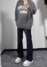 至濤cleanfit黑色微喇牛仔褲男修身直筒vibe美式高街潮牌彎刀休閑褲子 黑色 【半松緊】 XL 曬單實(shí)拍圖