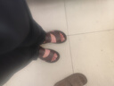 YRC意爾康頭層牛皮涼鞋男士夏季新款真皮休閑透氣沙灘鞋外穿涼拖鞋男 深棕色 41 (255mm) 曬單實(shí)拍圖