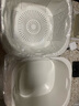 霜山SHIMOYAMA洗菜盆瀝水籃家用廚房多層洗水果可疊加菜籃子過濾網(wǎng)籃洗碗機可用 白色洗菜籃【瀝水籃+儲水盆】 曬單實拍圖