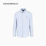EMPORIO ARMANI/阿瑪尼官方旗艦?zāi)信閭H款商務(wù)長袖白襯衫 0785-藍(lán)色 M  (推薦：135-150斤) 曬單實(shí)拍圖
