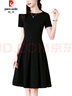 皮爾卡丹（pierre cardin）小個子黑色連衣裙女2025夏裝新款顯高顯瘦裙子氣質(zhì)感女裝夏裙 短袖 M 90-100斤 曬單實拍圖