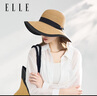 ELLE防曬帽女遮陽(yáng)帽顯臉小草帽夏大帽檐帽子防紫外線禮物送女友 曬單實(shí)拍圖