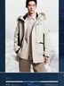 杰克·瓊斯（JACK&JONES）男裝衣服秋冬商務休閑拼色連帽中長款派克工裝大毛領羽絨服外套男 C13 羽毛灰 M 175 曬單實拍圖