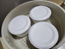 國(guó)玥景德鎮(zhèn)純白骨瓷蒸蛋碗家用陶瓷釉下彩帶蓋保鮮碗蒸菜碗寶寶蒸蛋碗 純白蒸蛋碗3件套(456) 曬單實(shí)拍圖