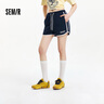 森馬（Semir）休閑褲女撞色運(yùn)動(dòng)風(fēng)夏季2025顯瘦寬松字母A字短褲潮109325125006 曬單實(shí)拍圖