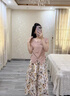 法貝莎品牌海邊度假風(fēng)針織T恤印花半身裙套裝女夏季時(shí)尚洋氣穿搭一整套 花杏色 L 115斤-125斤 曬單實(shí)拍圖