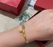 周六福（ZLF）  金鑲玉手鏈女足金竹節(jié)大吉大利和田青玉手串 大吉大利手鏈17cm 曬單實(shí)拍圖