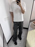 DAVID&ME中性風(fēng)情侶裝短袖t恤男女夏季韓系寬松休閑體恤潮牌潮流透氣上衣 白色 XL 曬單實(shí)拍圖