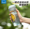 樂扣樂扣（LOCK&LOCK）一鍵式運動水杯塑料杯戶外便攜水壺帶把手刻度男女杯子藍色550ml 曬單實拍圖