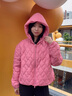 波司登（BOSIDENG）2025新款輕薄羽絨服女短款90絨連帽菱格保暖防風(fēng)外套B250135316 子黛粉1738 S 160/84A 體重約110-125斤 曬單實拍圖