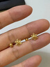 中國珠寶雪花黃金耳釘女U型金珠足金耳環(huán)金耳飾七夕情人節(jié)禮物送女友老婆 足金雪花耳釘+品牌禮盒 金重約1.6g 曬單實(shí)拍圖