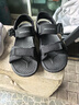 斯凱奇（Skechers）七夕禮物夏季新品男士輕質(zhì)涼鞋舒適百搭可調(diào)節(jié)魔術(shù)貼耐磨防滑拖鞋 全黑色/BBK 42 曬單實拍圖