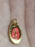 賽菲爾古法黃金吊墜男女琺瑯足金999.9錘紋單掛墜 平安 約1.35克 曬單實拍圖
