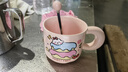 可愛fufu生日蛋糕馬克杯帶蓋勺陶瓷杯送女生高顏值有意義生日禮物 奶酪生日蛋糕杯+勺 1個 350ml 曬單實拍圖