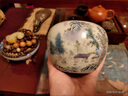 古玩大清同治粉彩山水人家水盂瓷器古董古玩舊貨老貨文房用品收藏 曬單實(shí)拍圖