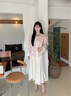 香影新中式白色背心連衣裙女2025秋季新款u領(lǐng)緞感暗花國風(fēng)無袖裙 鷺白 S 曬單實拍圖