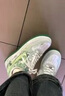 耐克（NIKE）【定制球鞋】蛇年小青蛇空軍一號涂鴉時尚舒適防滑耐磨低幫板鞋男 白綠色 42.5 曬單實拍圖