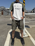 LAZY DAY TREND戶(hù)外撞色半拉鏈速干運動(dòng)T恤男美式薄款涼感防曬短袖上衣 云灰色 M 曬單實(shí)拍圖