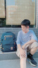 樂(lè )布熊2025新款小學(xué)生初中生男減負護脊中學(xué)生書(shū)包高中女生大容量超輕男 牛仔藍（送閃電熊+零錢(qián)包） 大號（適合初中生/高中生） 曬單實(shí)拍圖