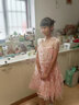 安妮優(yōu)兒女童夏裝吊帶連衣裙2025新款小女孩碎花裙子兒童裝洋氣公主裙夏季 蝦粉 150 曬單實拍圖