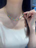 海上羅孚黃金蹦迪珠項(xiàng)鏈女新款999足金復(fù)古綠松石鎖骨鏈生日禮物送女友 禮盒 曬單實(shí)拍圖
