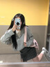 班尼路外套女開衫衛(wèi)衣女裝春秋冬新款休閑顯瘦短款上衣服連帽小個子女生 灰#純色 【高支柔綿】 M 曬單實拍圖