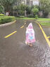 迪士尼兒童雨衣小學(xué)生女童帶書(shū)包位小孩寶寶卡通反光雨披23082冰雪粉3XL 曬單實(shí)拍圖