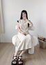 薩拉維夫 SLLAVIF英國品牌學院風兩件套女2025夏裝新款撞色polo領(lǐng)針織衫百褶裙套裝 米色針織衫+半身裙 S 曬單實拍圖