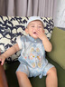 G.DUCKKIDS小黃鴨童裝嬰兒衣服夏季薄款新生兒連體衣新中式男寶寶外出服哈衣 米白色+吊墜 66cm 66尺碼建議3-6個(gè)月cm 曬單實(shí)拍圖
