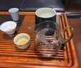 陶羽福袋半月牙玻璃公道杯分茶器耐高溫茶海防燙加厚手工高檔功夫茶具 「福袋」半月牙公道杯·琥珀 曬單實(shí)拍圖