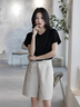 真維斯（JEANSWEST）短袖女2025夏季新款V領(lǐng)正肩純棉T恤顯瘦百搭休閑純色打底上衣女 曬單實(shí)拍圖
