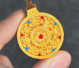 六桂福珠寶 LIU GUI FU JEWELRY八寶羅盤黃金吊墜女款琺瑯彩999足金純金黃財(cái)神項(xiàng)鏈送媽媽款女友 足金琺瑯彩八寶羅盤吊墜（送繩子） 7.71克 曬單實(shí)拍圖