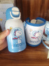 史努比（SNOOPY）雙飲兒童保溫杯吸管直飲316不銹鋼大容量帶杯套學(xué)生水壺580ML藍(lán) 曬單實(shí)拍圖