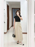 SNYDER WEAR2025新款小個(gè)子感半身裙子女夏季高腰a字半裙傘裙垂墜感長(zhǎng)裙 半身裙 S 曬單實(shí)拍圖