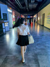富羅迷女童套裝夏季學(xué)院風(fēng)jk兩件套兒童百搭襯衫+百褶裙 白/黑  160  曬單實(shí)拍圖