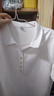啄木鳥(niǎo)polo領(lǐng)短袖t恤女2025夏季洋氣百搭正肩顯瘦翻領(lǐng)半袖上衣 白色 3XL 曬單實(shí)拍圖